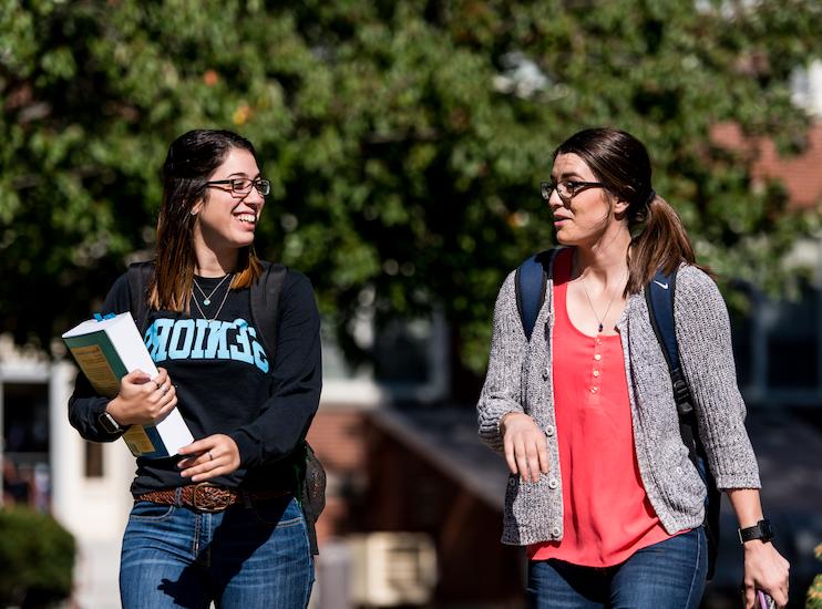 two girls walking